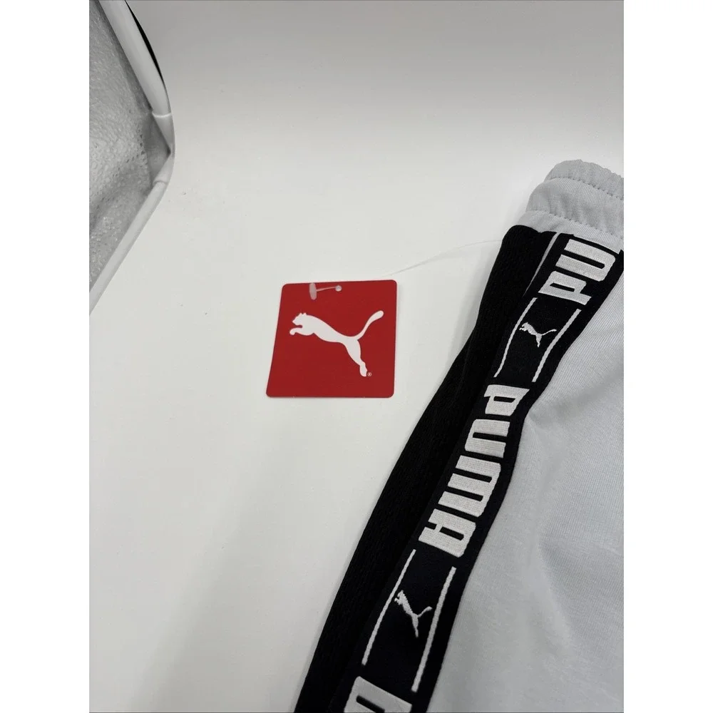 PUMA Stretchlite Size Large Platinum Gray with Black Side Logo Men's Sweat Pants